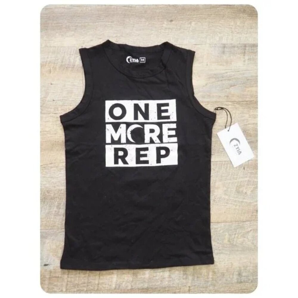 !! NWT Zyia Active Black One More Rep Tank Top sz M